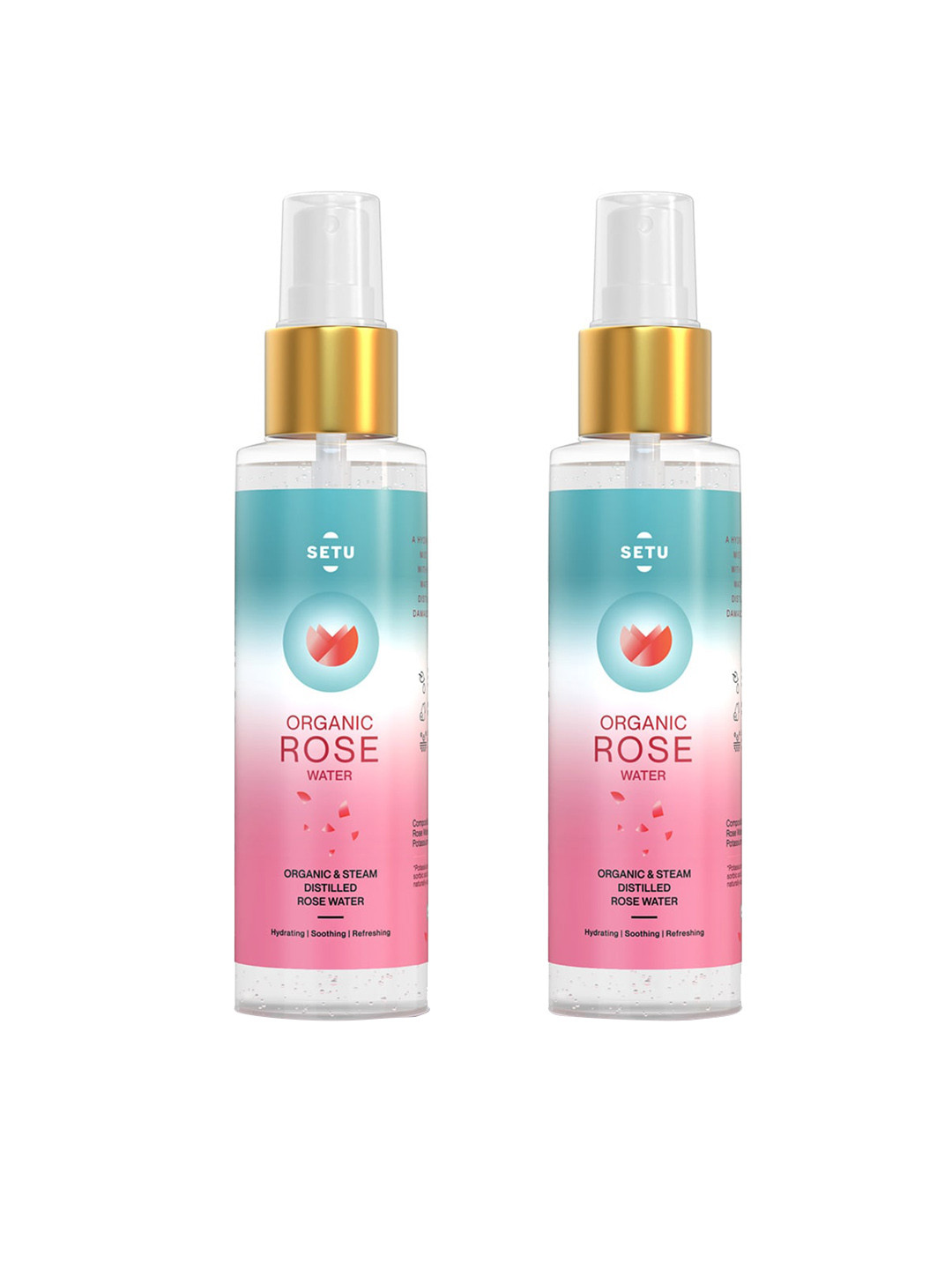 SETU Set Of 2 Organic Rose Water Spray -100ml Each