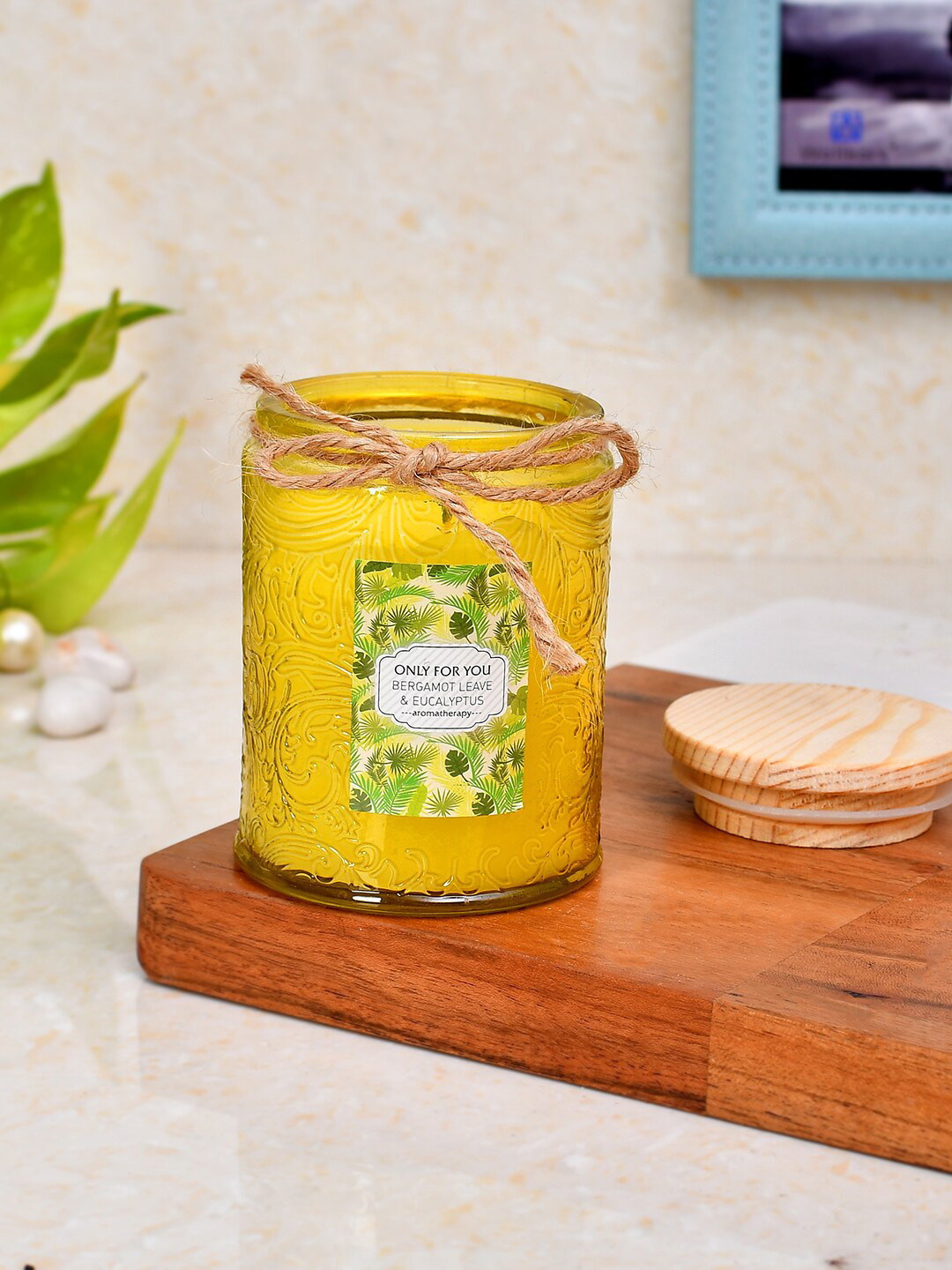 TAYHAA Bergamot Leave & Eucalyptus Aromatherapy & Lid Bergamot Leave and Eucalyptus Jar Candles