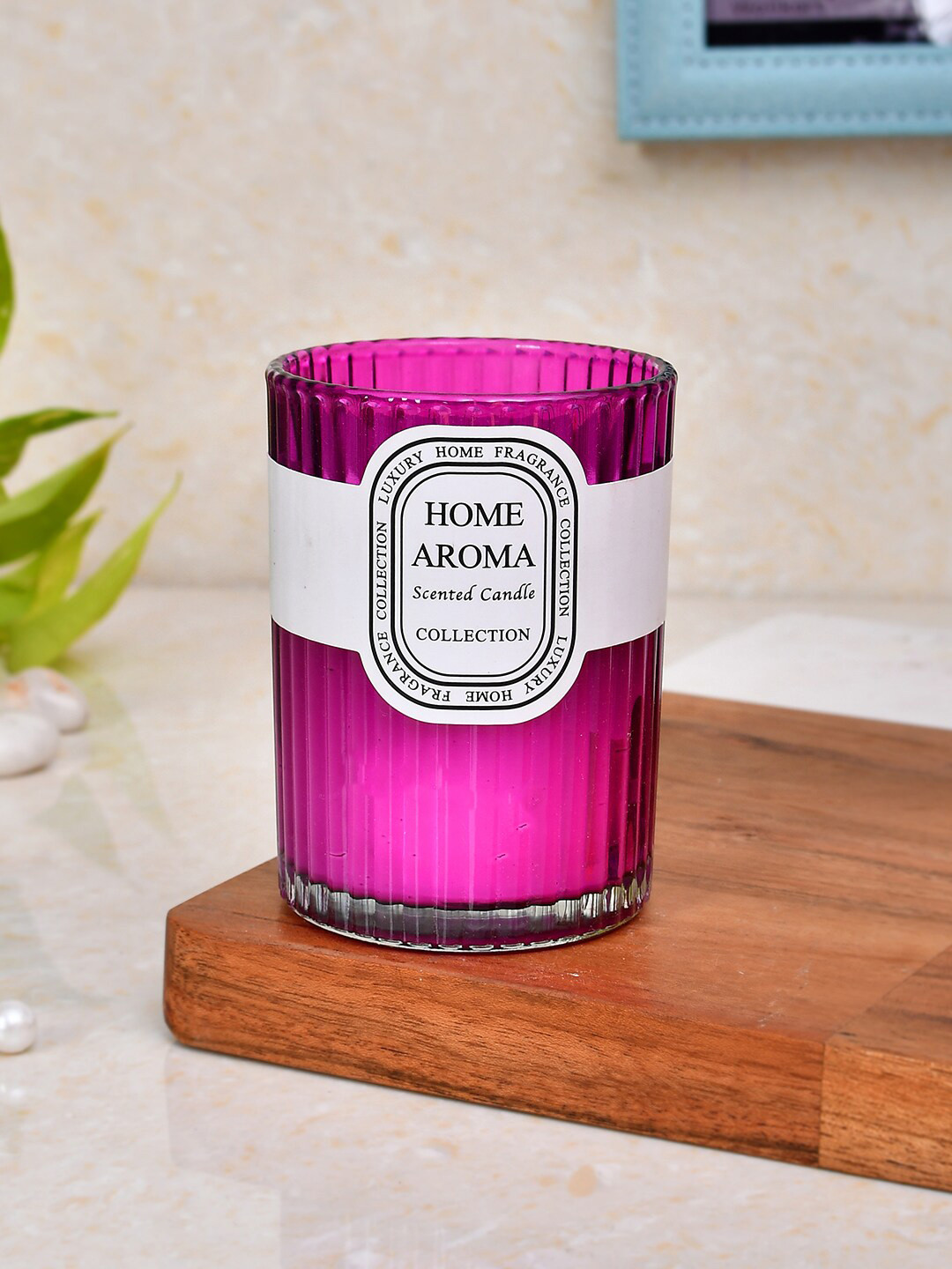 TAYHAA Home Aroma Scented 1 Wick Striped Geometric Regular Jar Candles