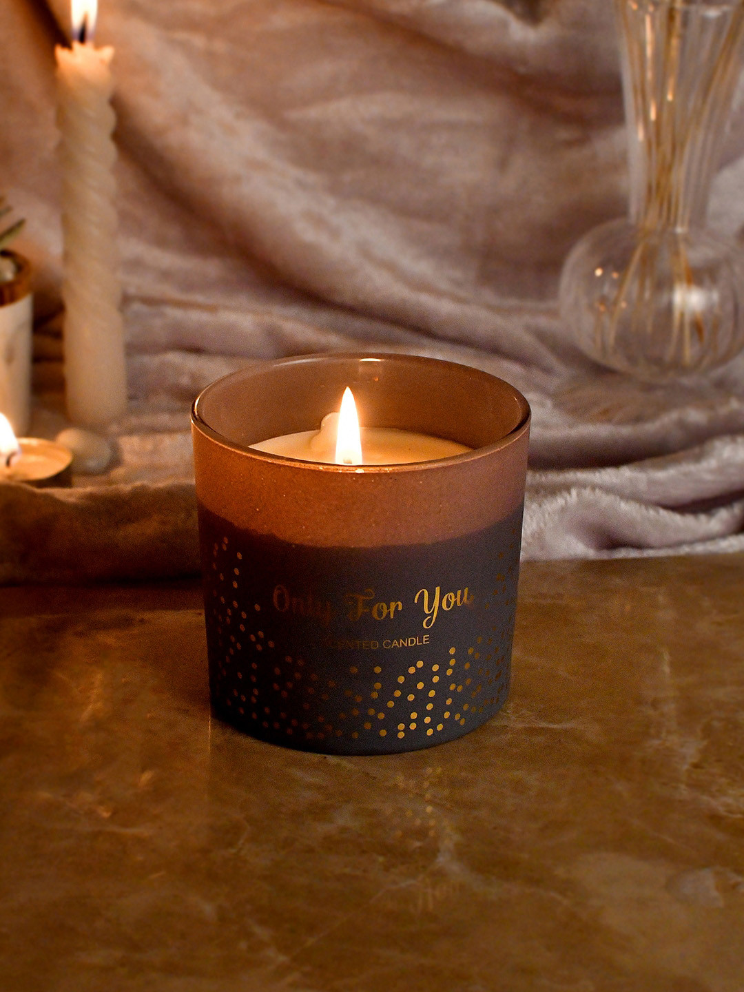 TAYHAA Only For You Scented 1 Wick Scented Conversational Geometric Regular Jar Candles