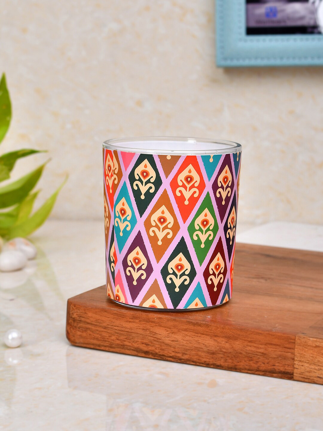 TAYHAA Mindful Melodies Scented 1 Wick Geometric Geometric Regular Jar Candles