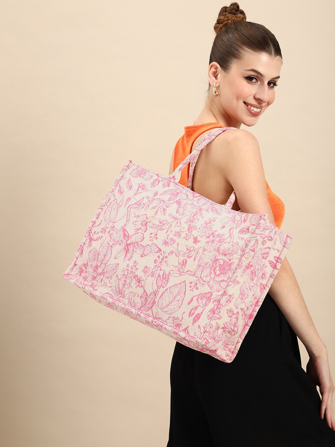 Buy DressBerry Floral Printed Oversized Shopper Tote Bag Handbags for Women 25796250 Myntra