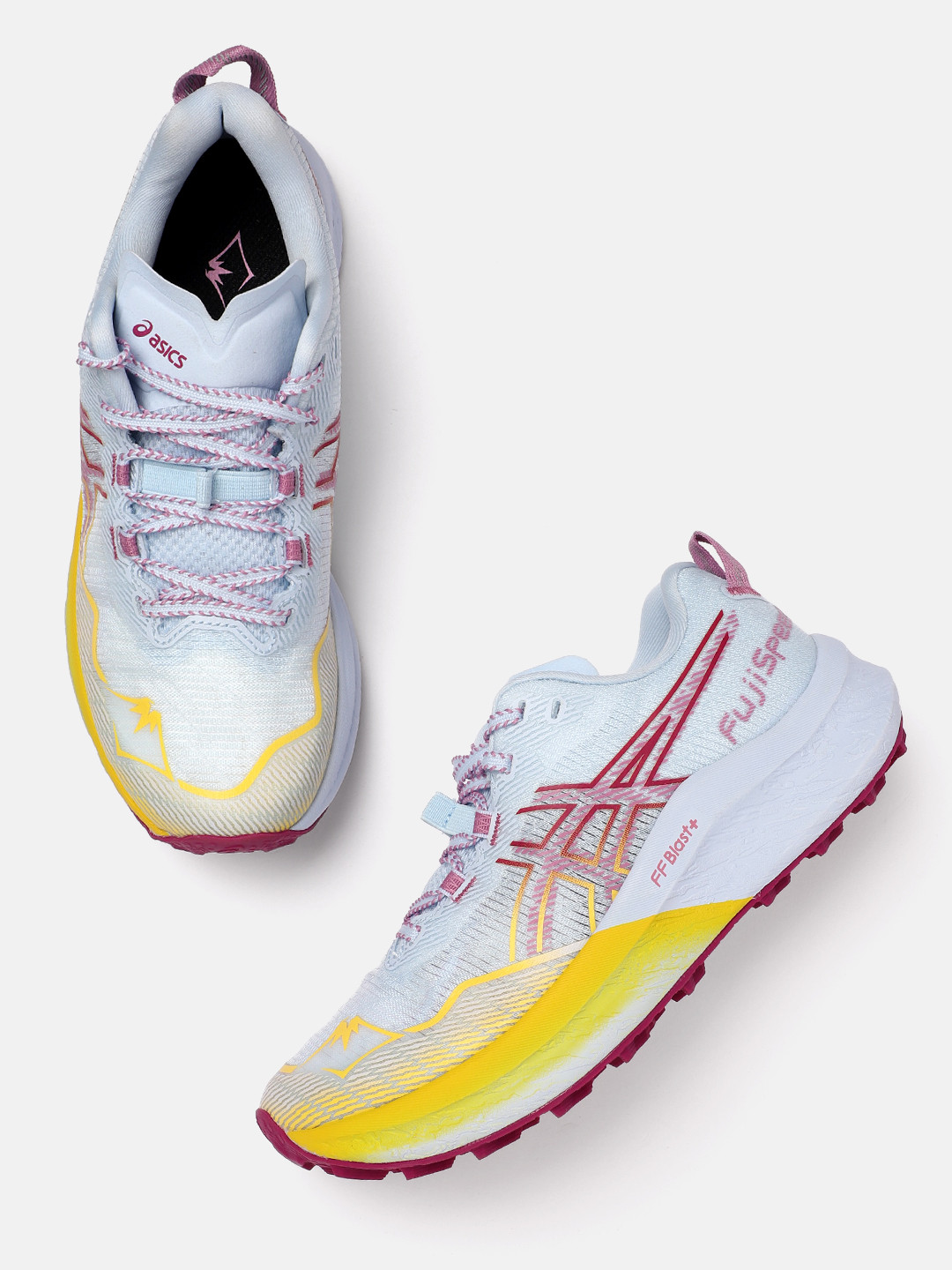 ASICS Women Woven Design Round-Toe Fujispeed 2 Running Shoes with Brand Logo Detail