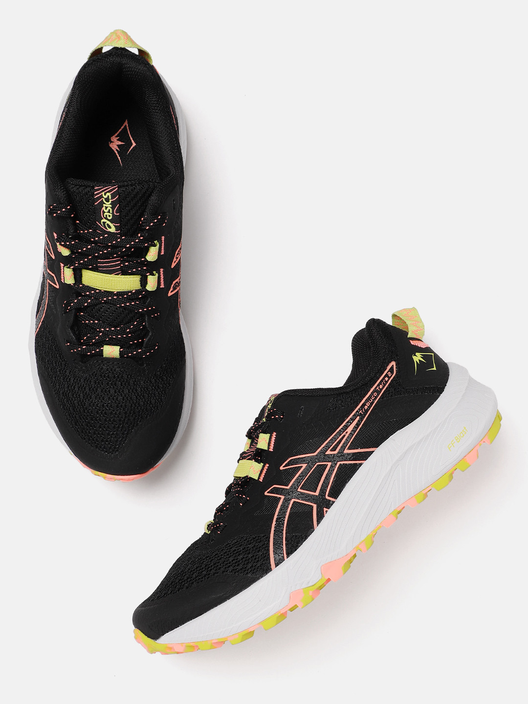 ASICS Women Woven Design Round-Toe Trabuco Terra 2 Running Shoes with Brand Logo Detail