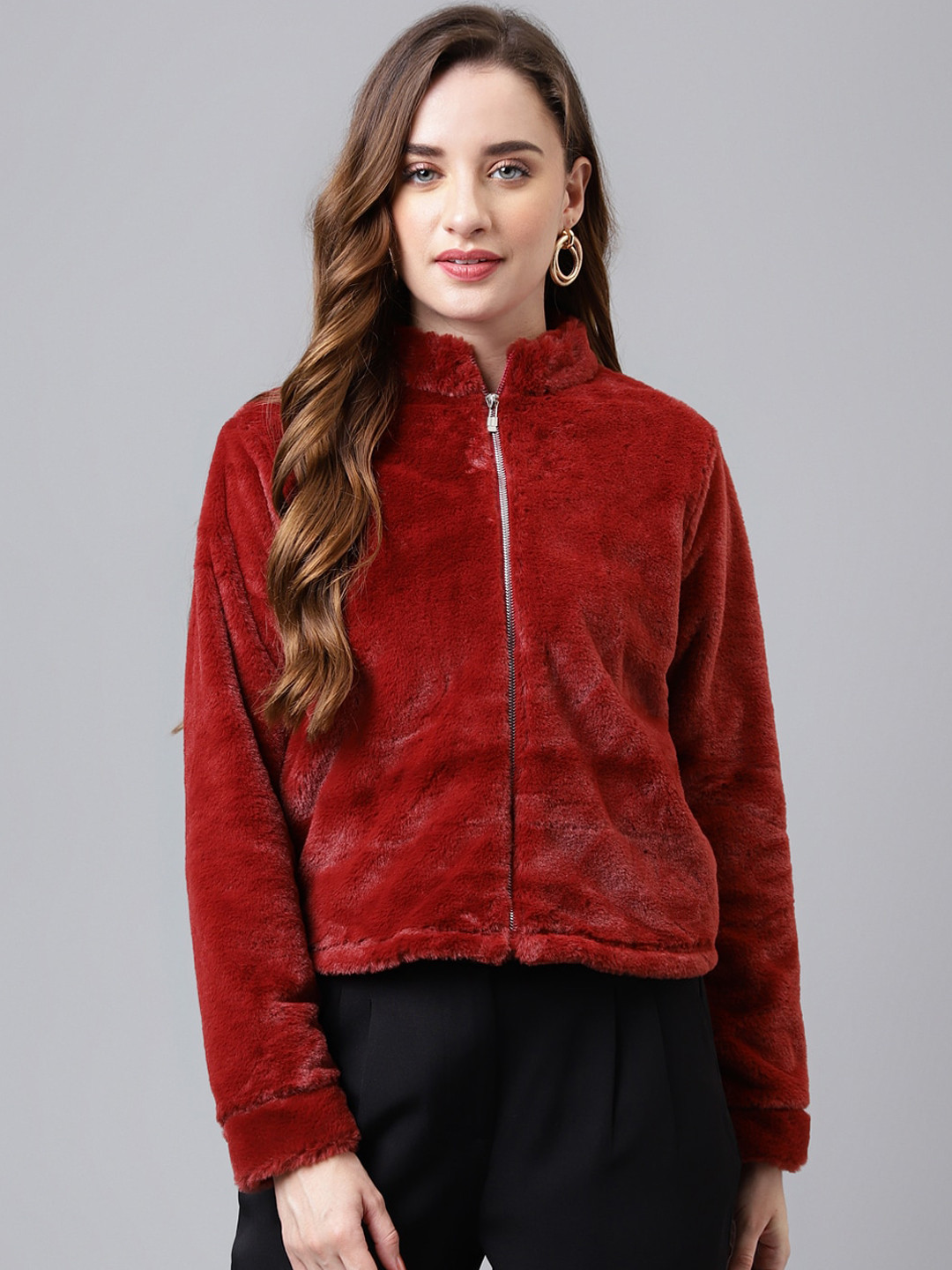 Latin Quarters Faux Leather Trim Lightweight Crop Tailored Jacket