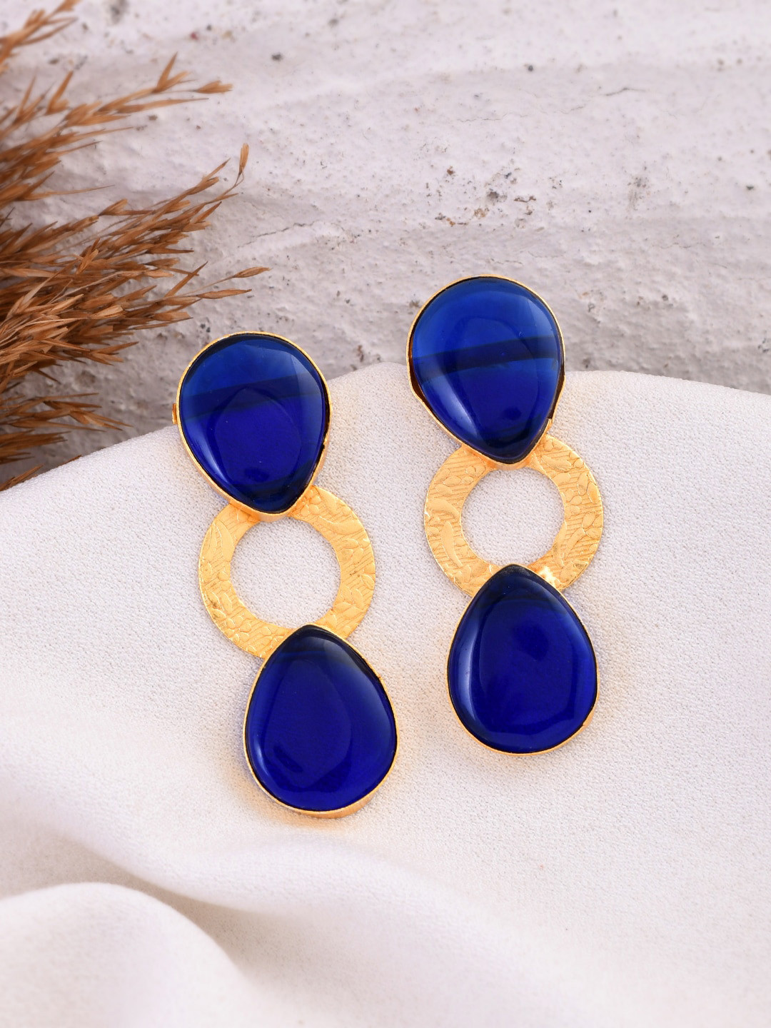 Silvermerc Designs Gold-Plated Contemporaray Drop Earrings