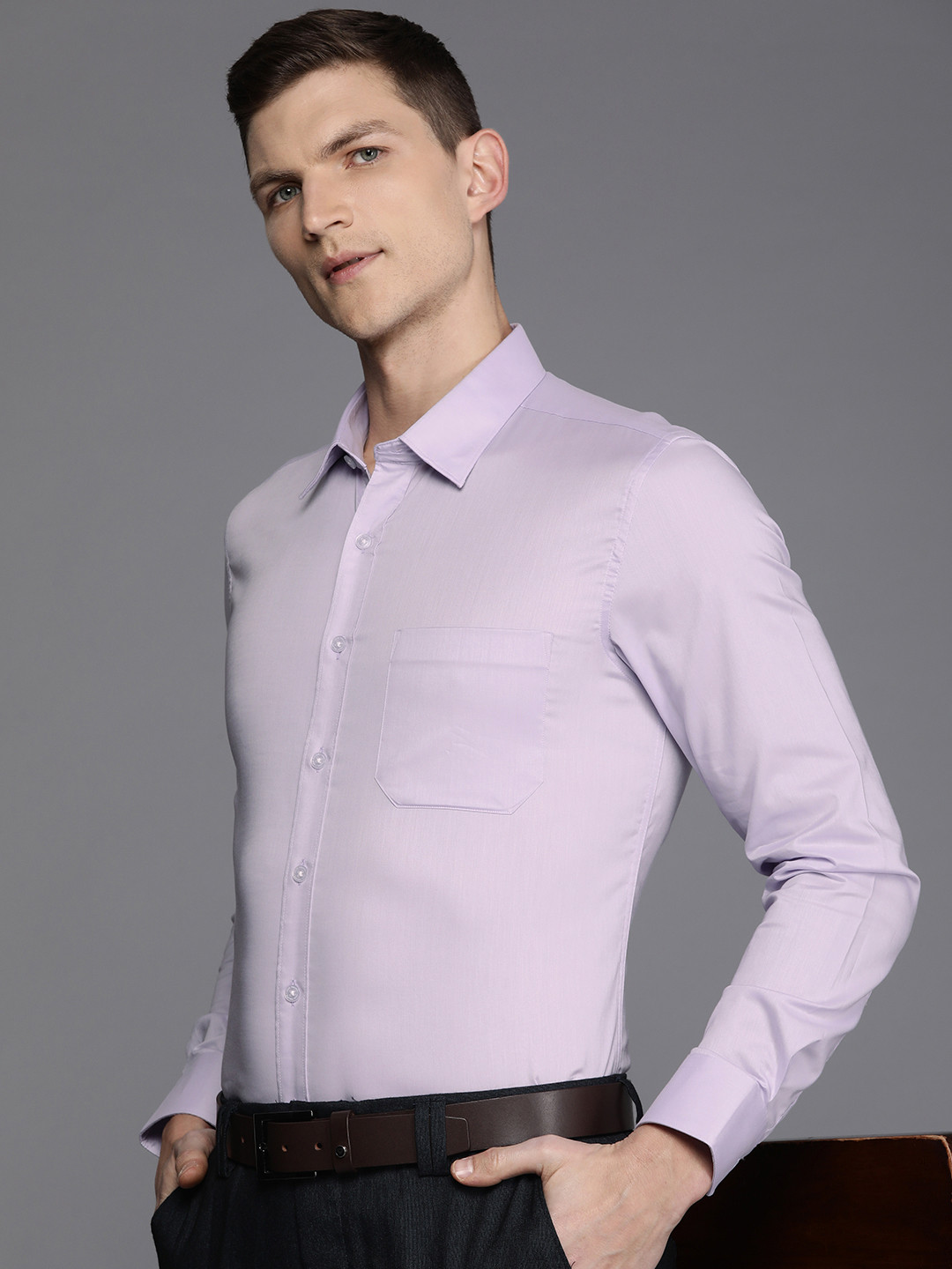 Louis Philippe Solid Slim Fit Formal Shirt