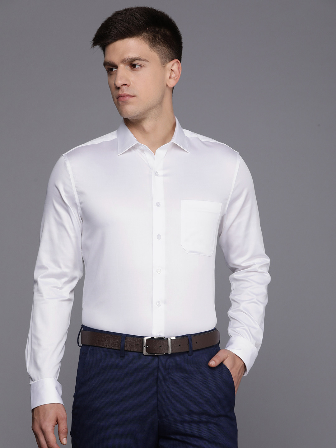 Louis Philippe Men Slim Fit Pure Cotton Formal Shirt