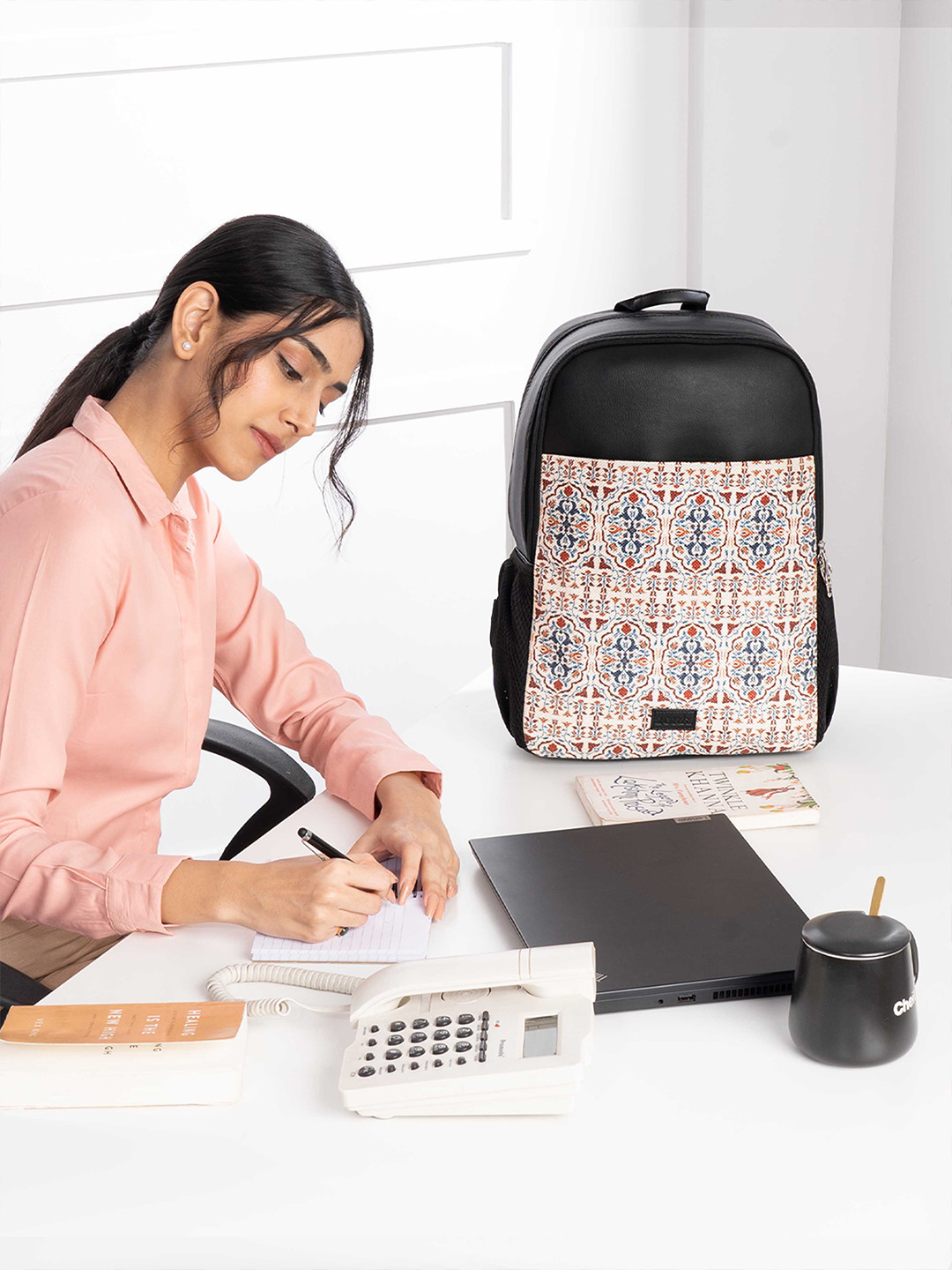 ZOUK Agra Floral Printed Water Resistance Backpack Up To 16 Inch