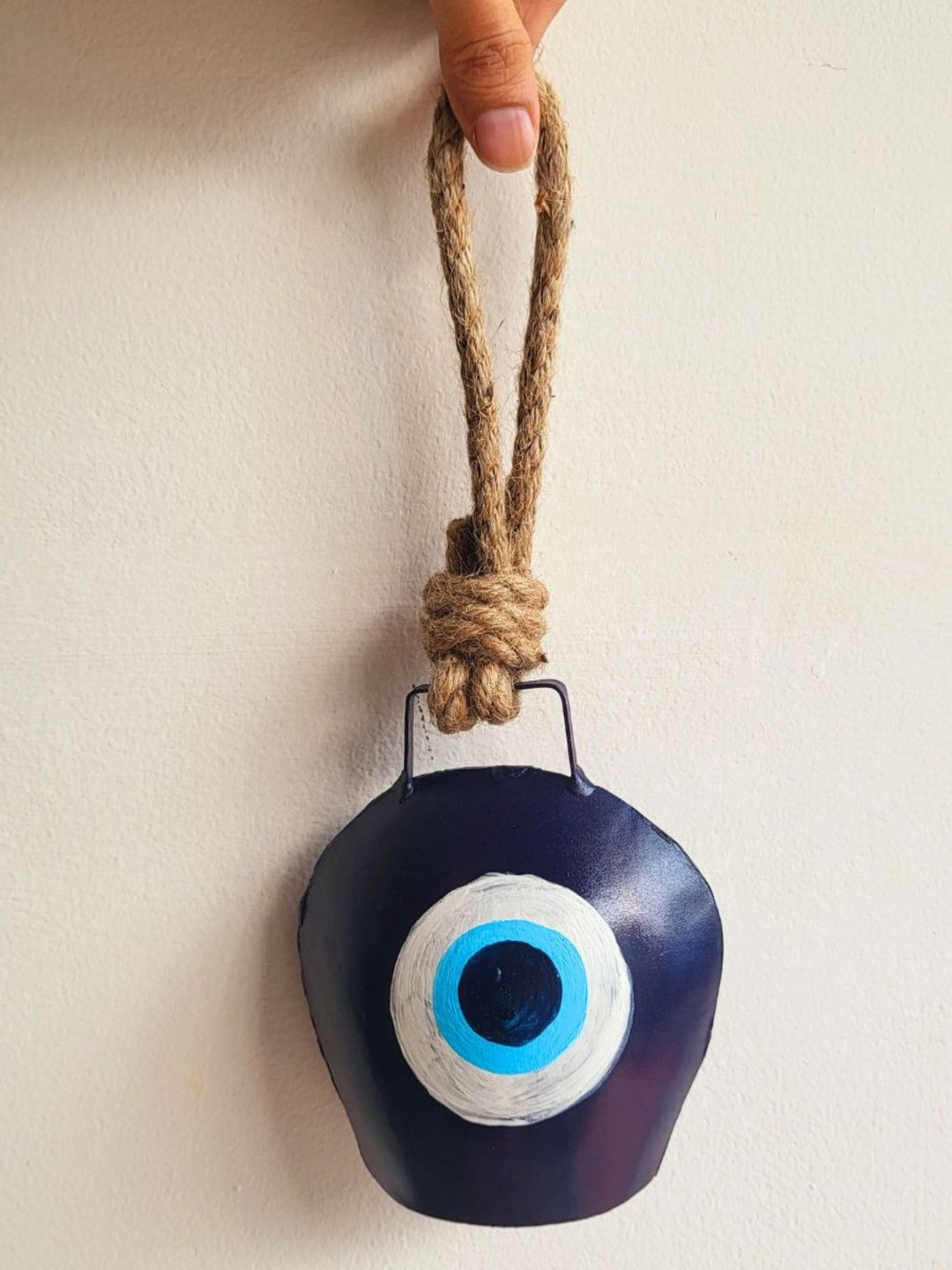 JASMEY HOMES Evil Eye Bell Metal Matte Hanging Hall Wall Hangings-8.3In