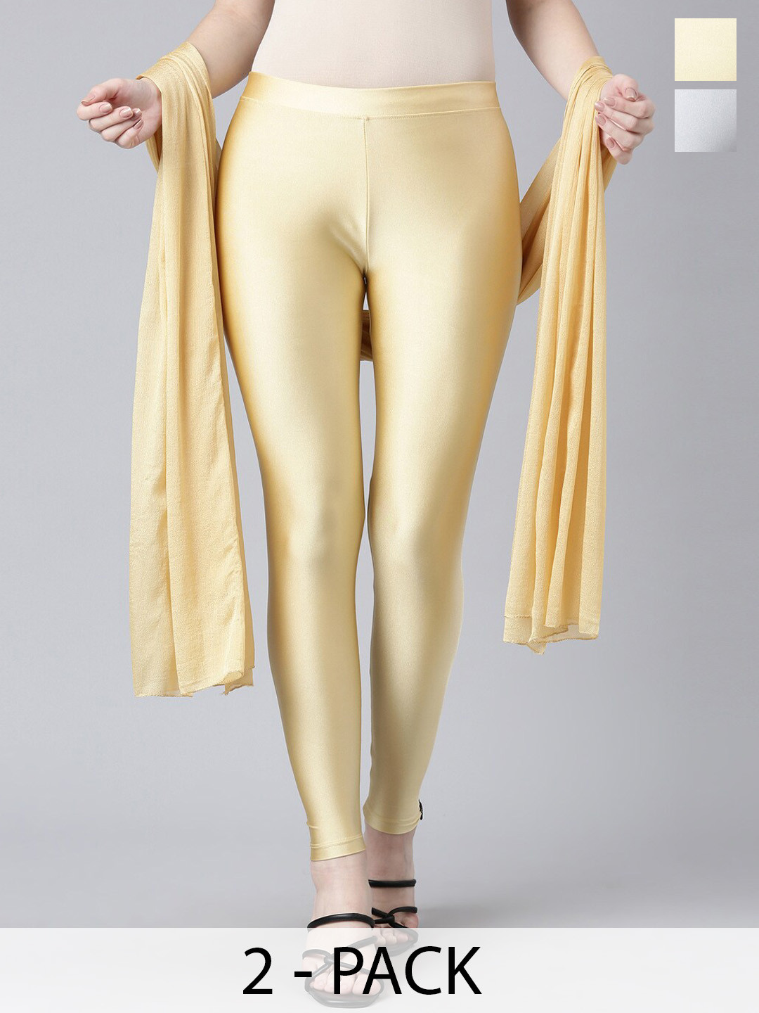 TWIN BIRDS Pack Of 2 Woven-Design Shimmer Shawl