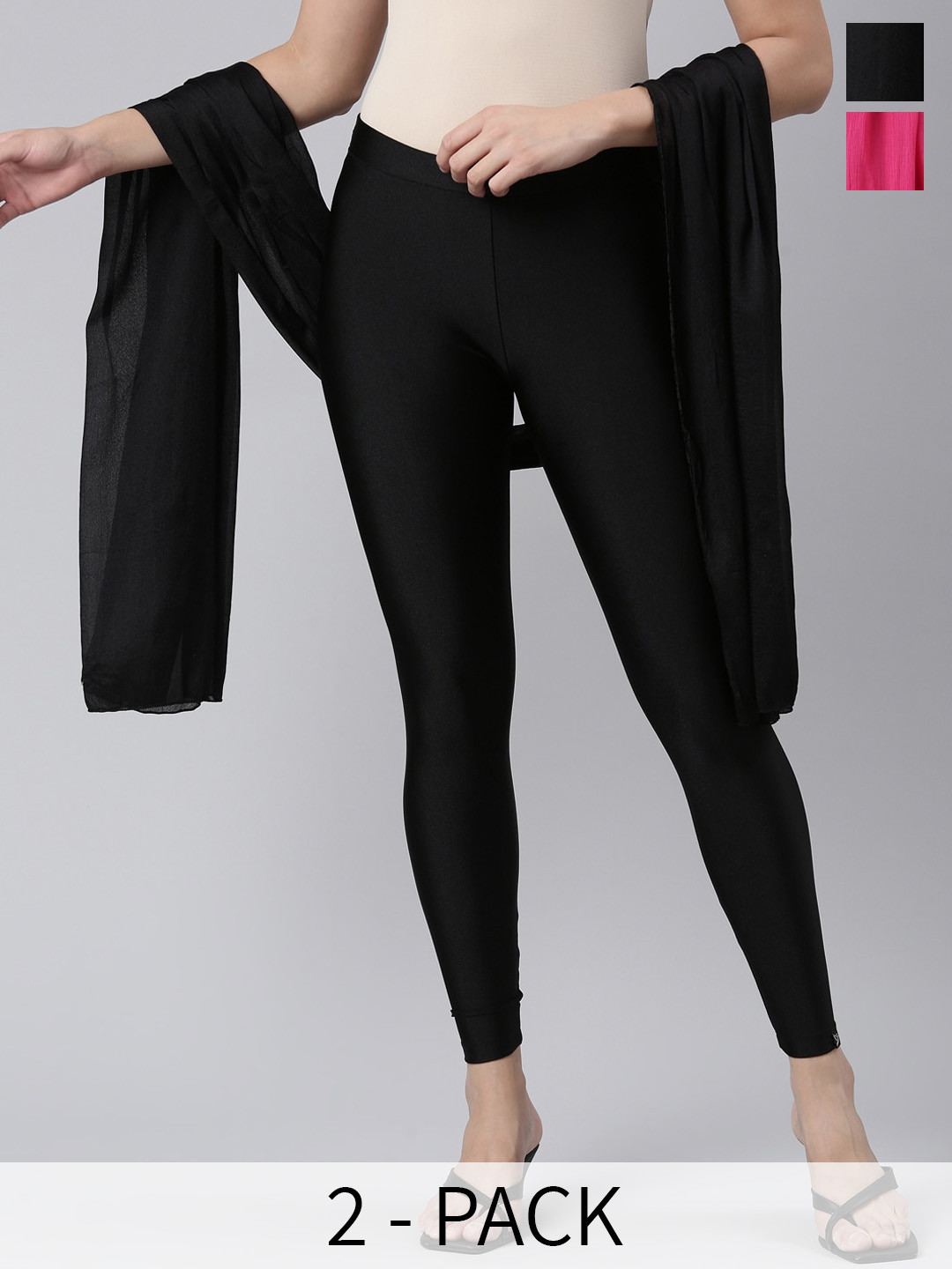 TWIN BIRDS Pack Of 2 Woven-Design Shimmer Shawl