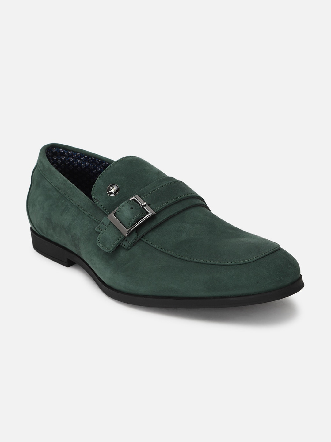 Louis Philippe Sport Men Leather Penny Loafers With Buckle Detail