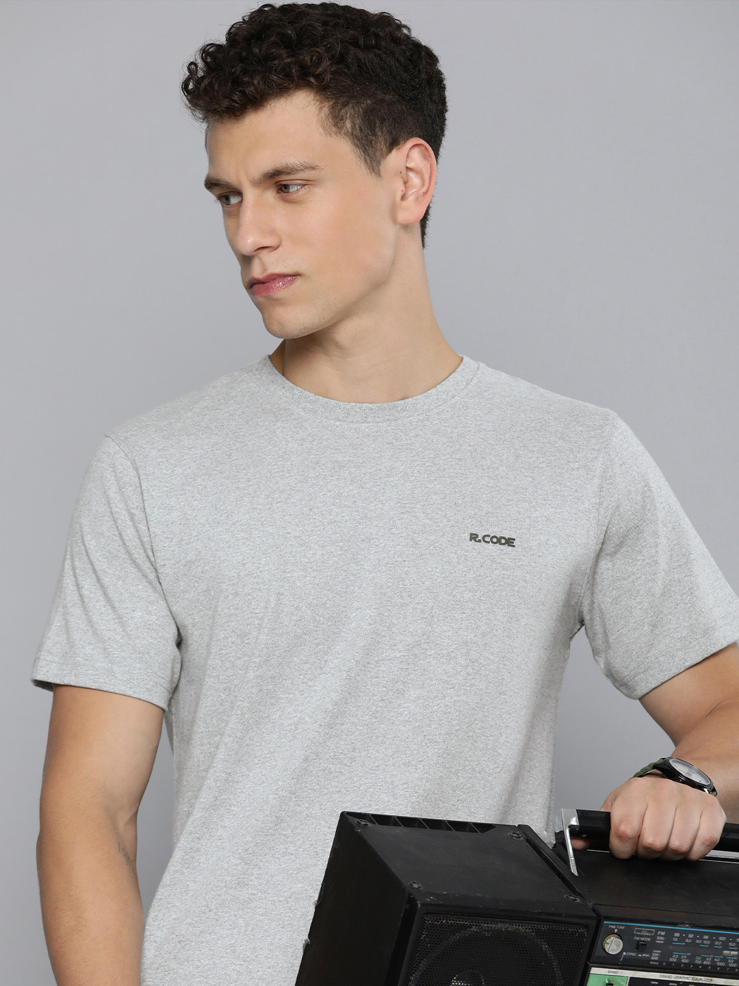 R.Code by The Roadster Life Co. Men Solid T-shirt