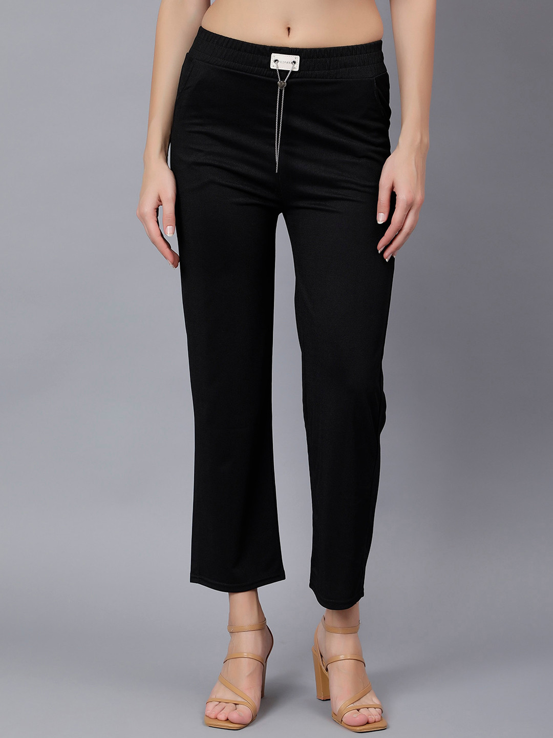 Steele Women Mid-Rise Smart Travel Features Cotton Trousers