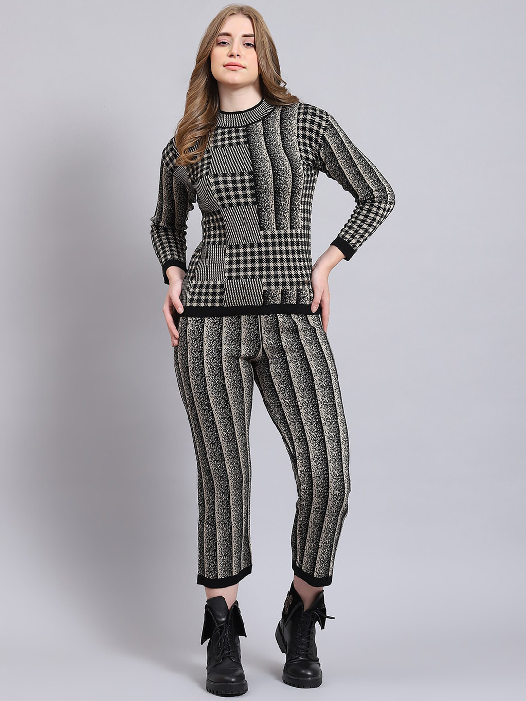 Monte Carlo Self Designed Long Sleeves Sweatshirt With Trousers