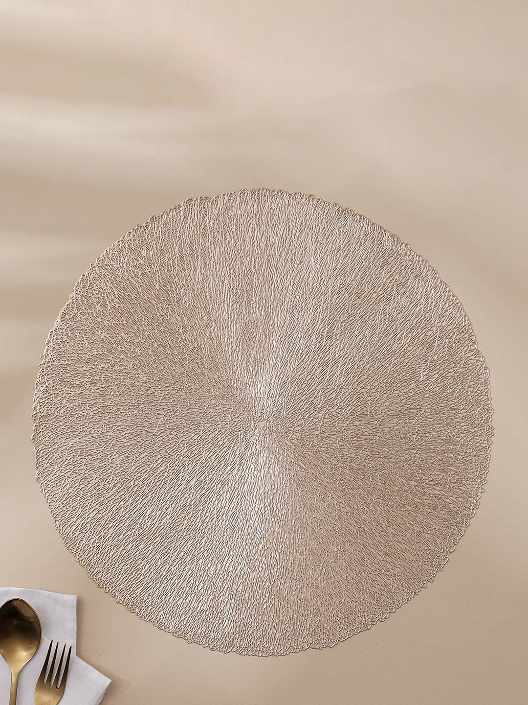 Home Centre Cinder Beige PVC Cutwork Table Placemats