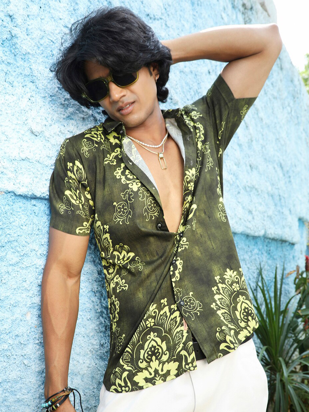 Campus Sutra Regular Fit Ethnic Motifs Casual Shirt