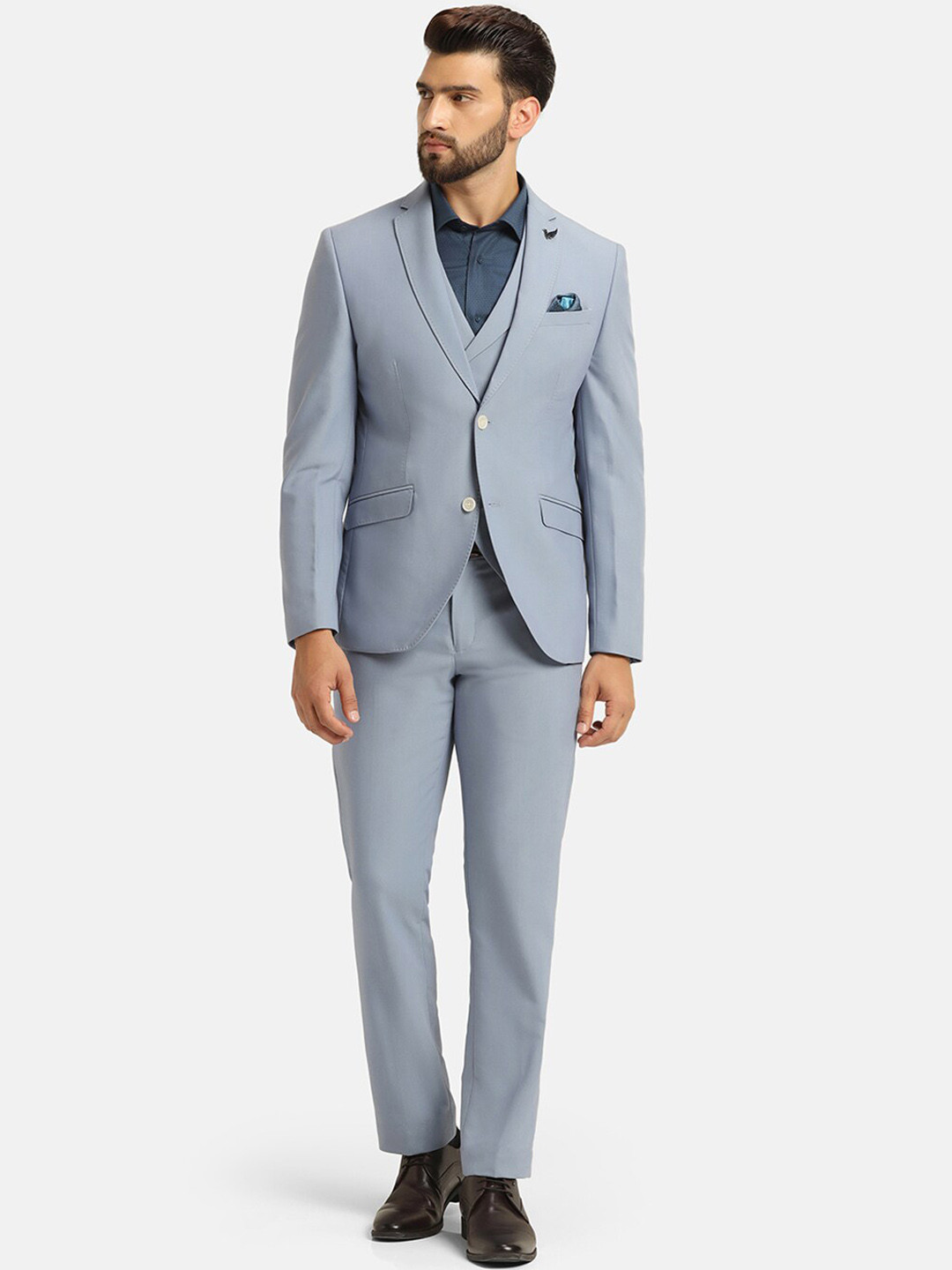 Blackberrys Men Daylit 3 Pcs Textured Formal Suit