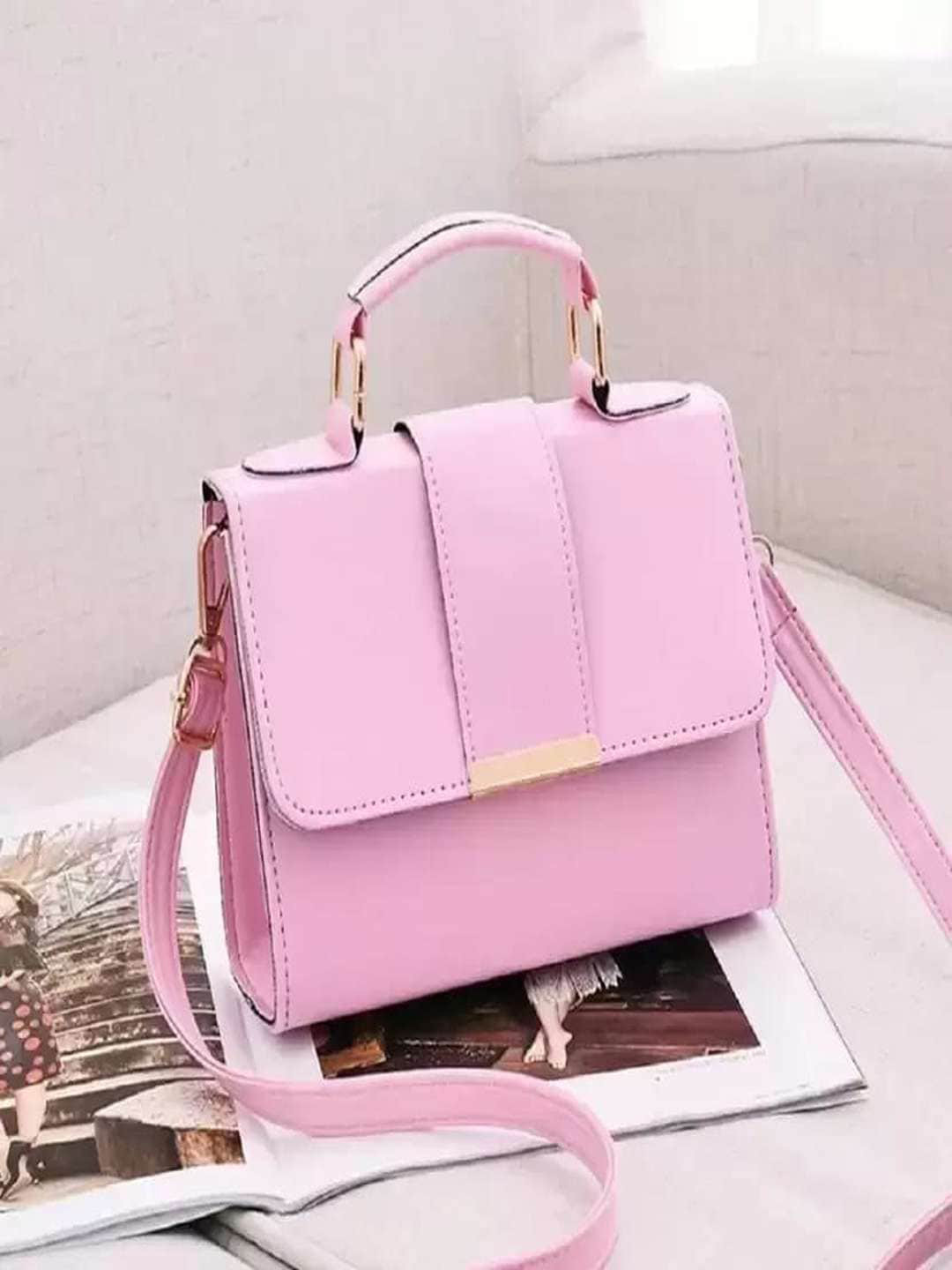 LIKAA Leather Structured Satchel Bag