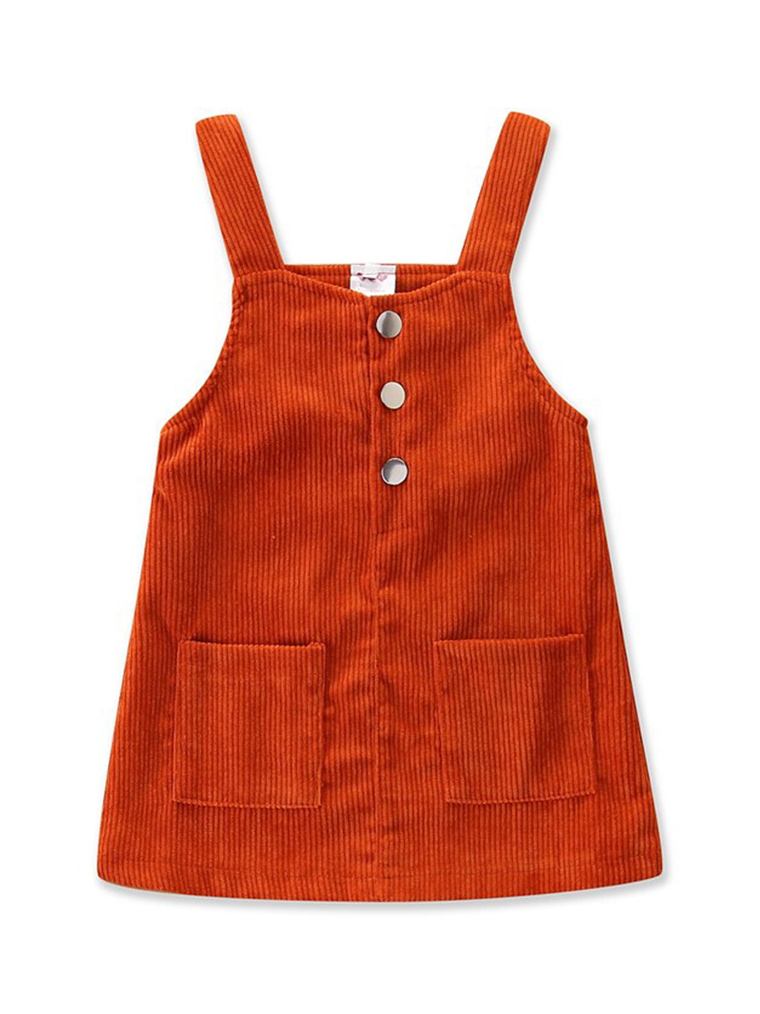 StyleCast Girls Orange Corduroy Pinafore Dress