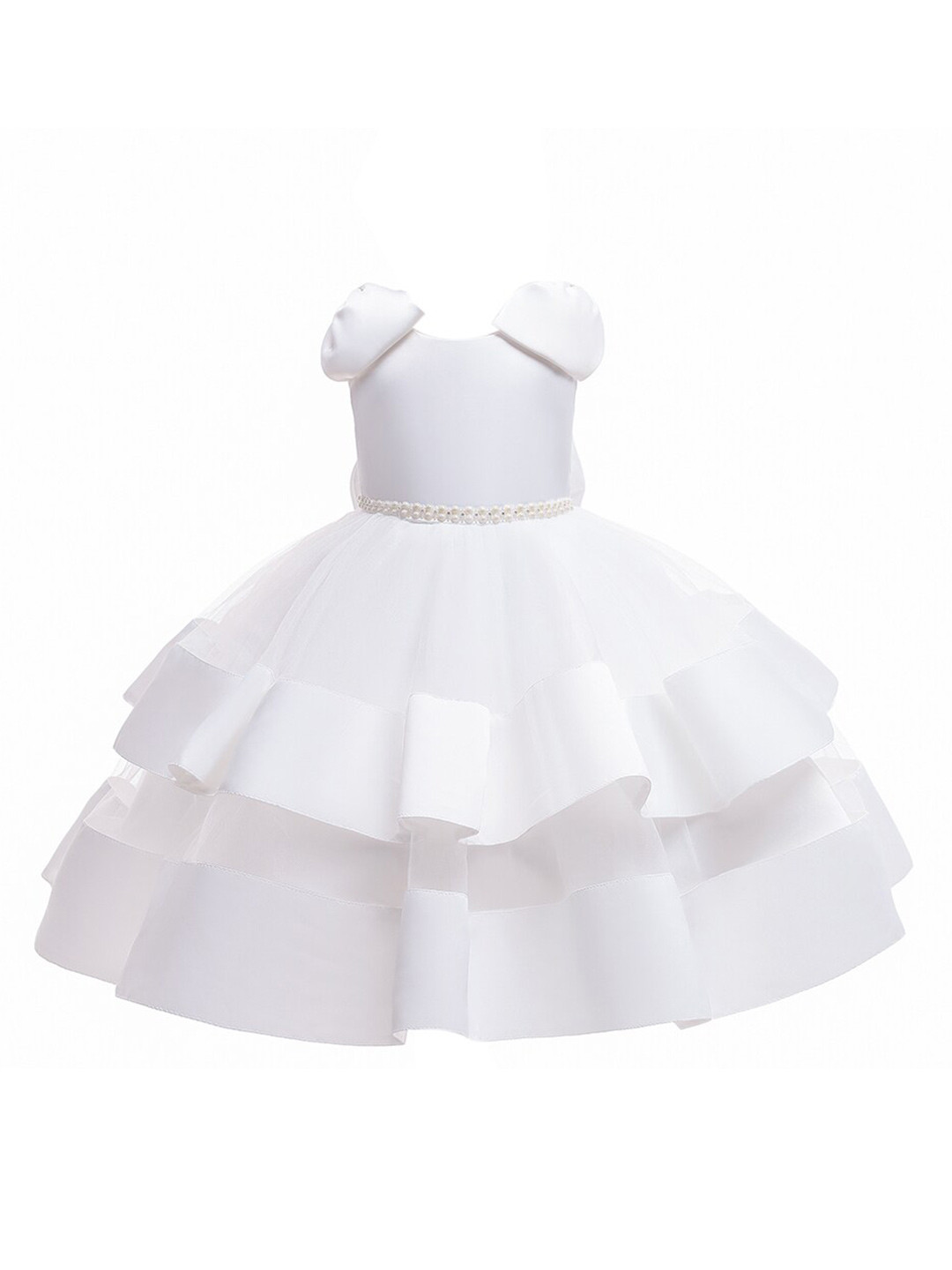 StyleCast Girls White Net Balloon Maxi Dress