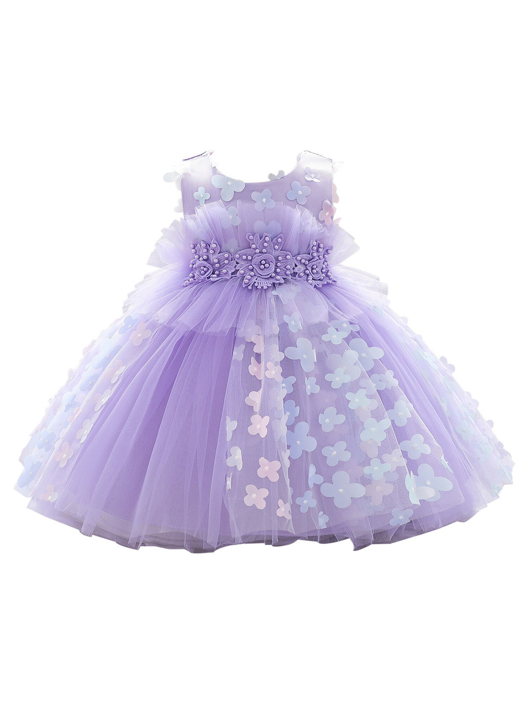 StyleCast Purple & blue bell Floral Embroidered Fit & Flare Dress