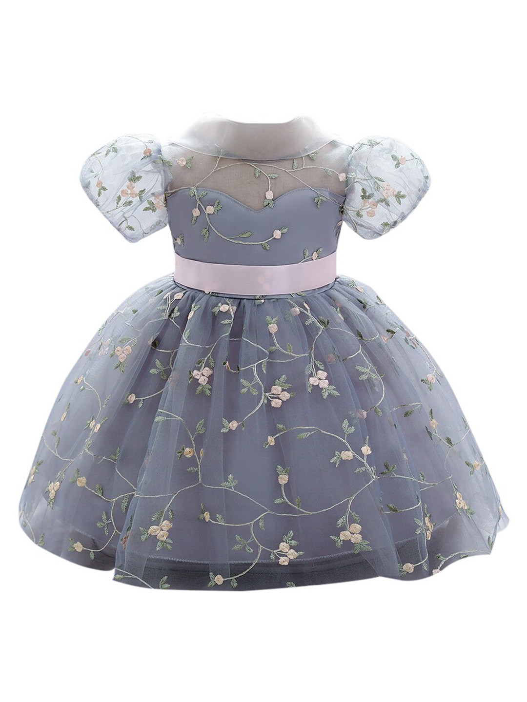 StyleCast Girls Floral Embroidered Lace Fit & Flare Midi Dress