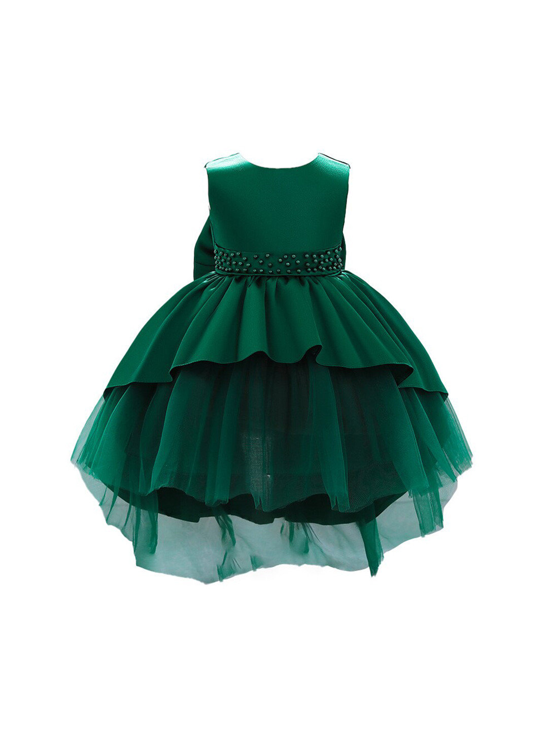 StyleCast Girls Green Sleeveless Layered Ballon Dress