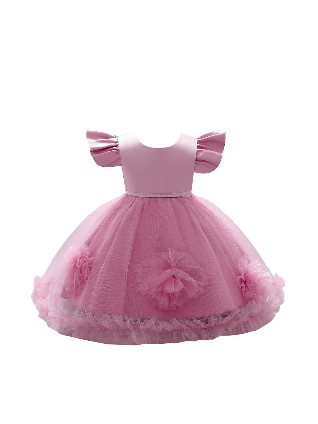 StyleCast Pink Infant Girls Flutter Sleeves Corsage Balloon Dress