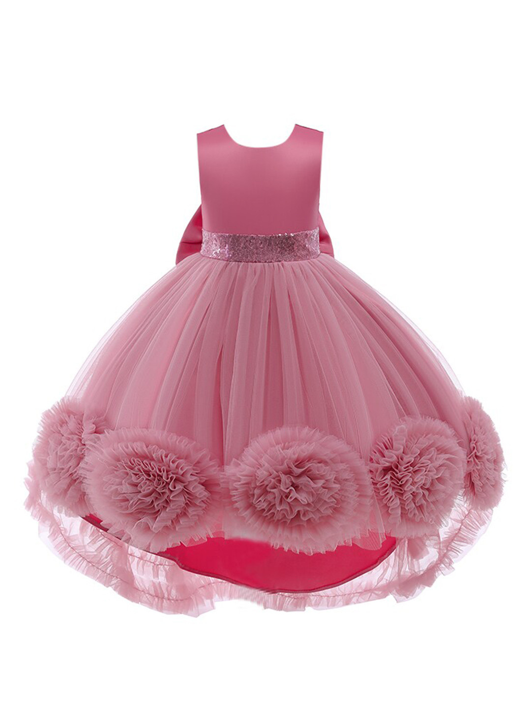 StyleCast Girls Pink Corsage Detail Net Gown Dress