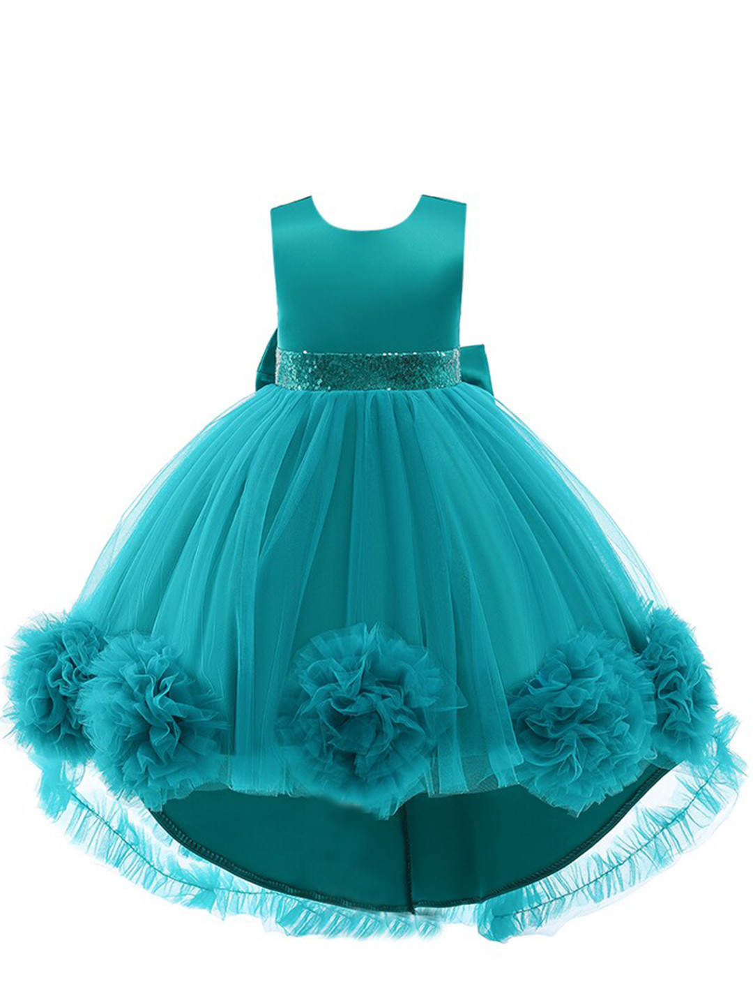 StyleCast Green Girls Corsage Detailed Fit & Flare Dress