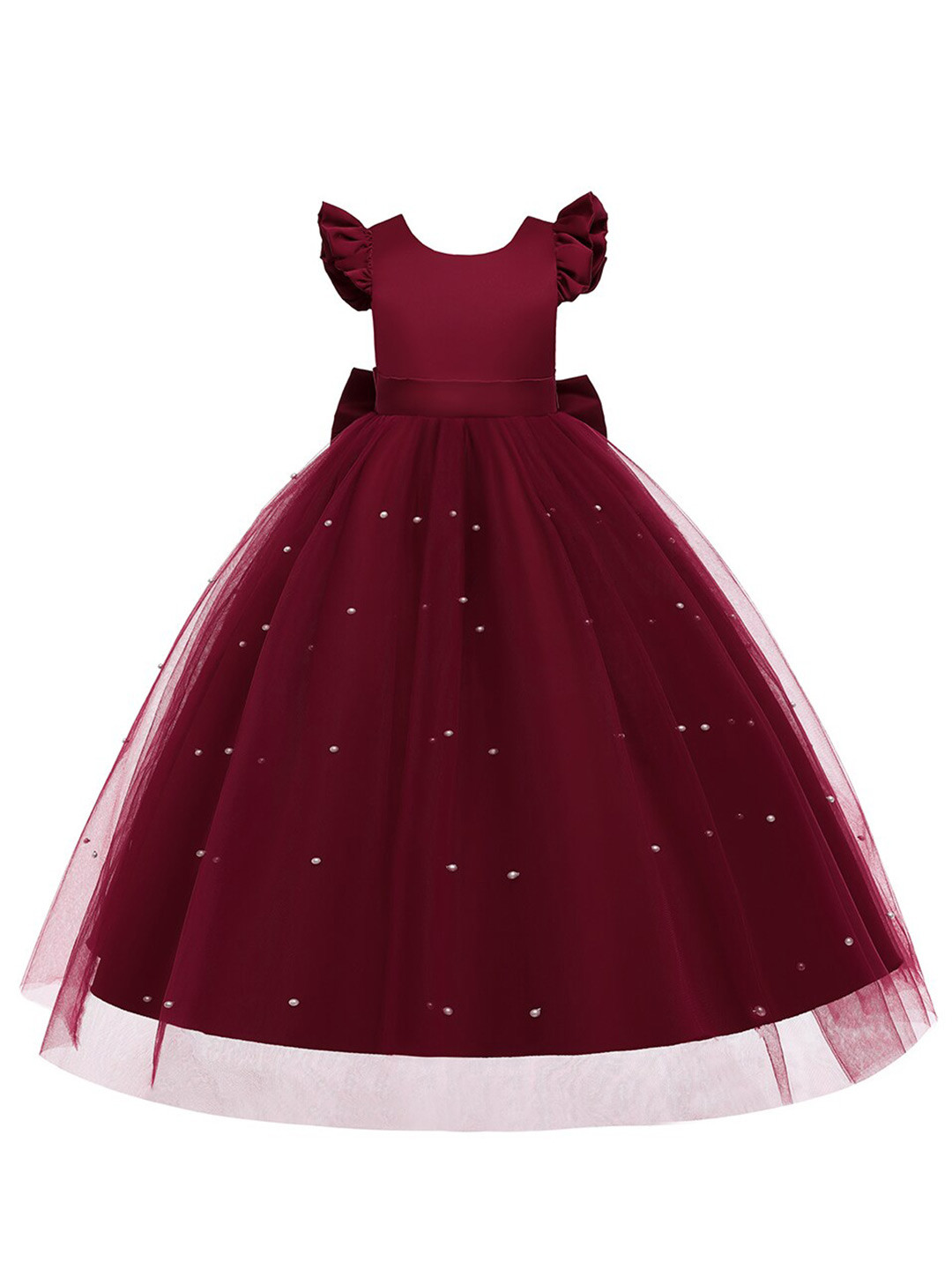 StyleCast Maroon & dark sienna Embellished Fit & Flare Maxi Dress