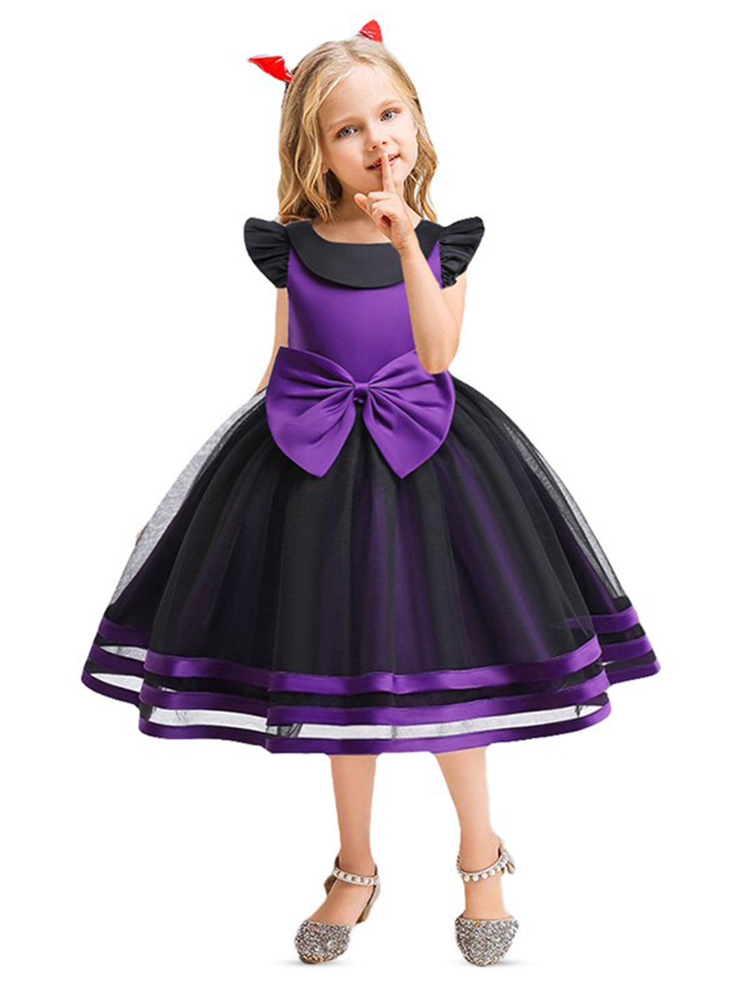 StyleCast Purple & raisin black Fit & Flare Dress