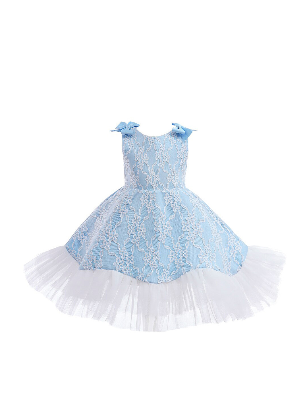 StyleCast Blue Girls Floral Laced Sleeveless Maxi Dress