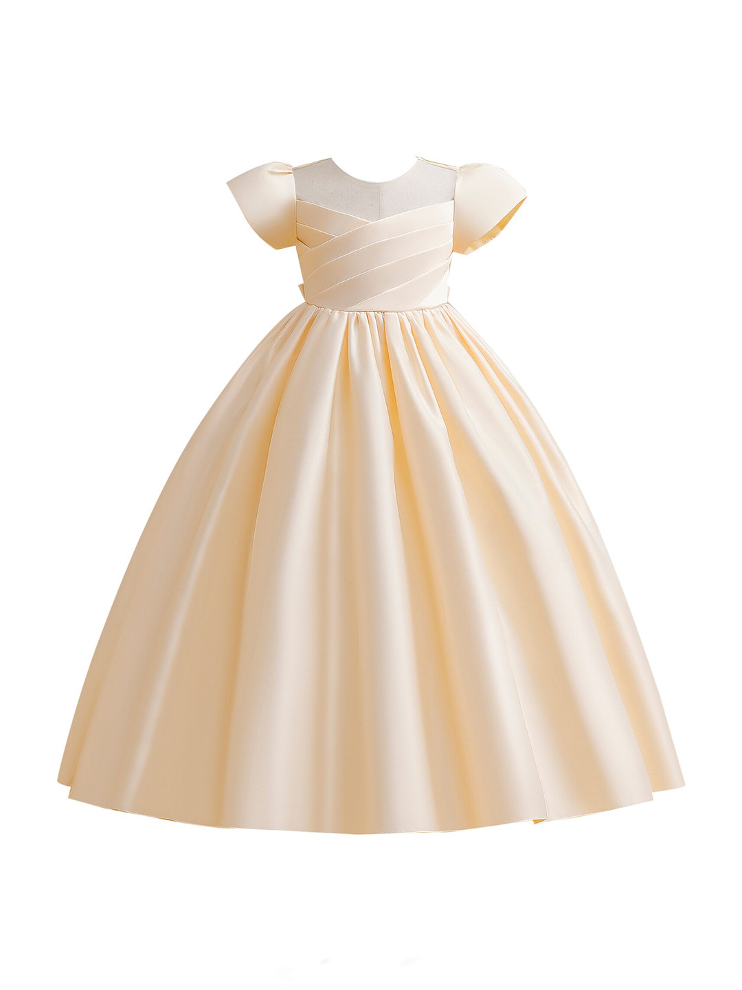 StyleCast Girls Cream-Coloured Pleated Gown Maxi Dress