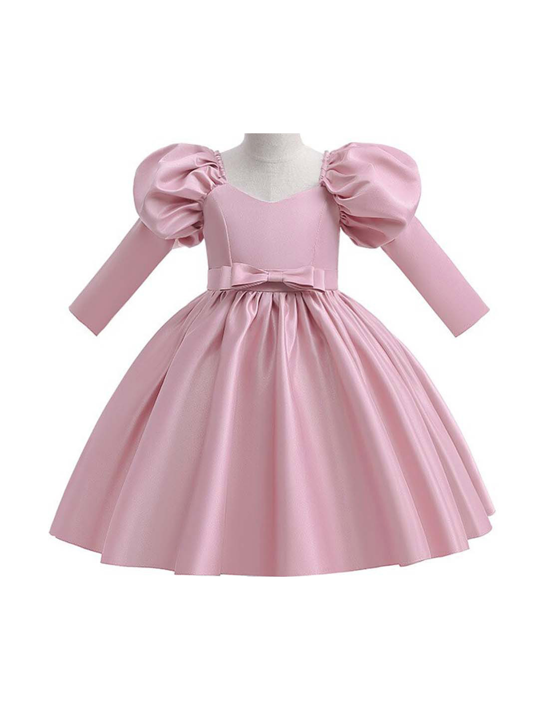 StyleCast Pink Girls Puff Sleeves Balloon Dress