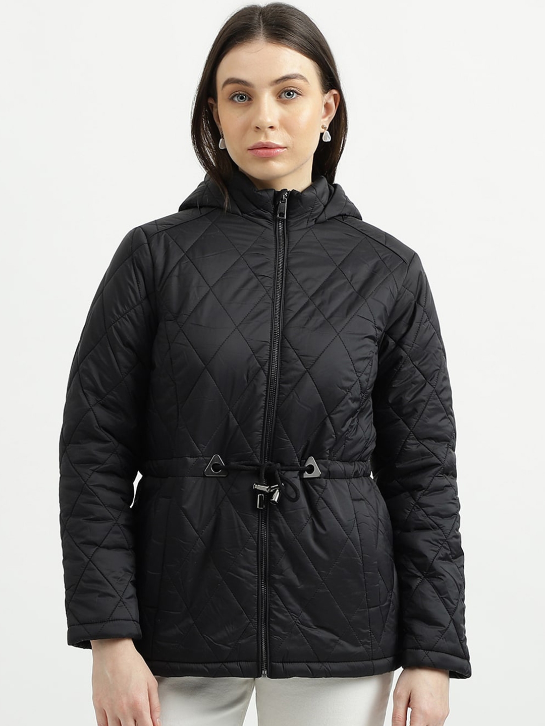 Buy United Colors of Benetton Hooded Longline Quilted Jacket Jackets for Women 25813346 Myntra