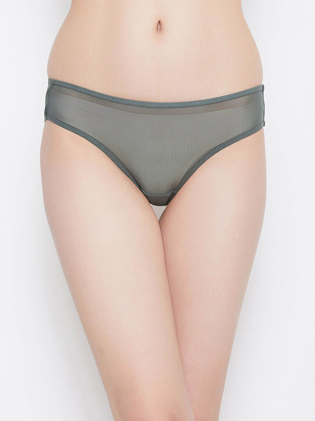 Clovia Green Self-Designed Low Waist Outer Elastic Bikini Briefs