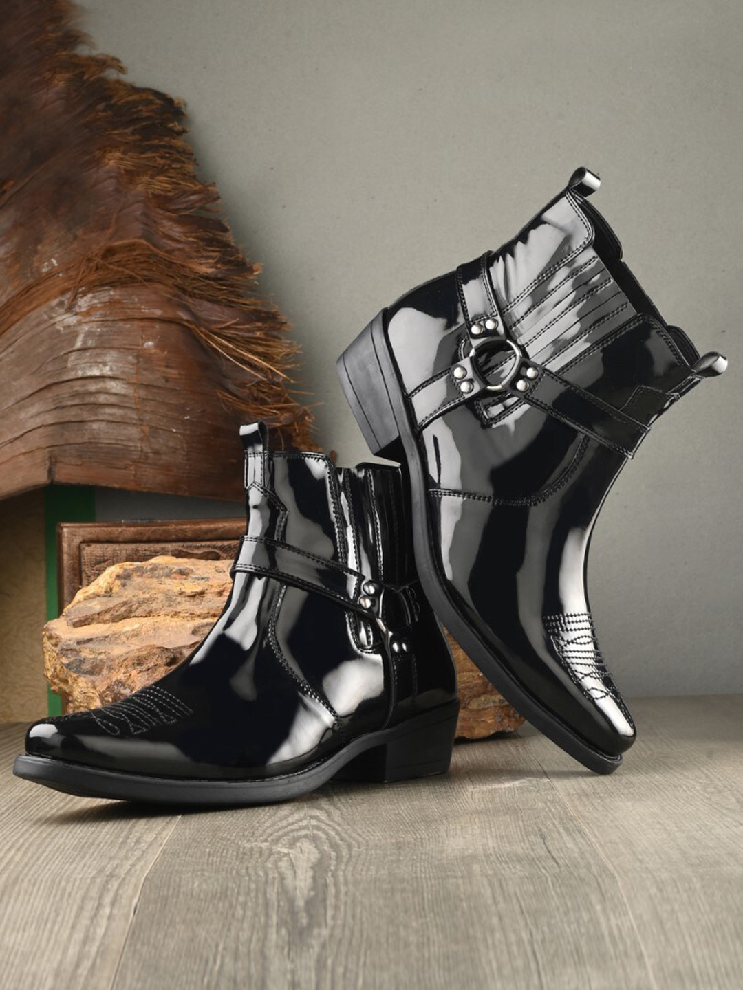 San Frissco Men Mid Top Embellished Cowboy Boots