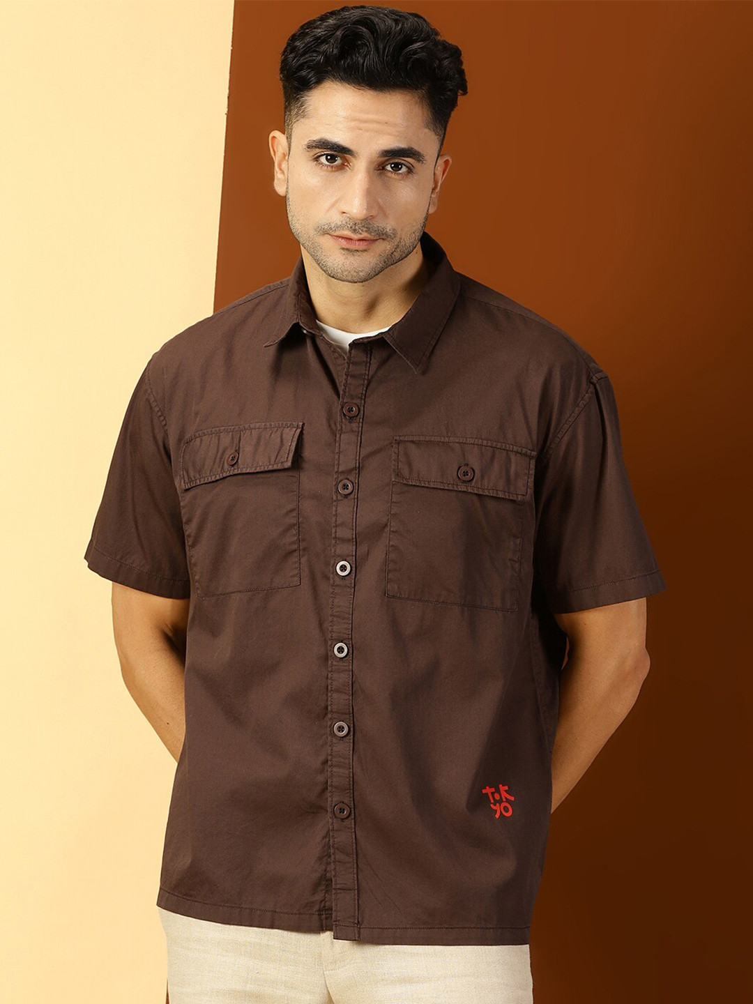 Thomas Scott Classic Boxy Fit Twill Weave Pure Cotton Casual Shirt