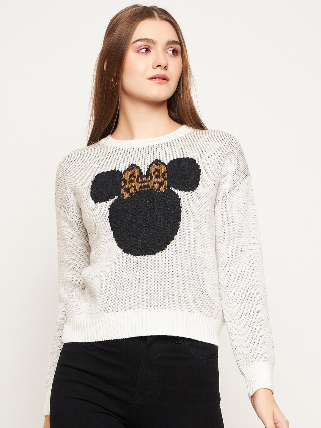 Madame Ribbed Round Neck Acrylic Pullover