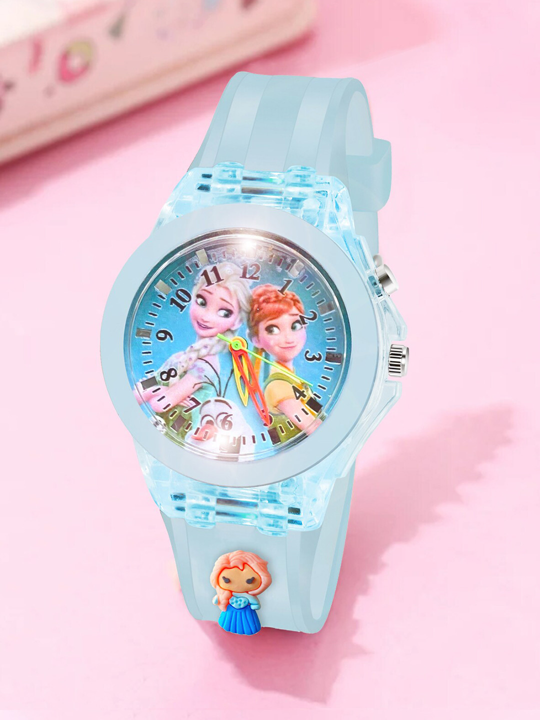 Shocknshop Girls Printed Dial & Rubber Straps Analogue Watch WCH327 Blue Frozen Kids