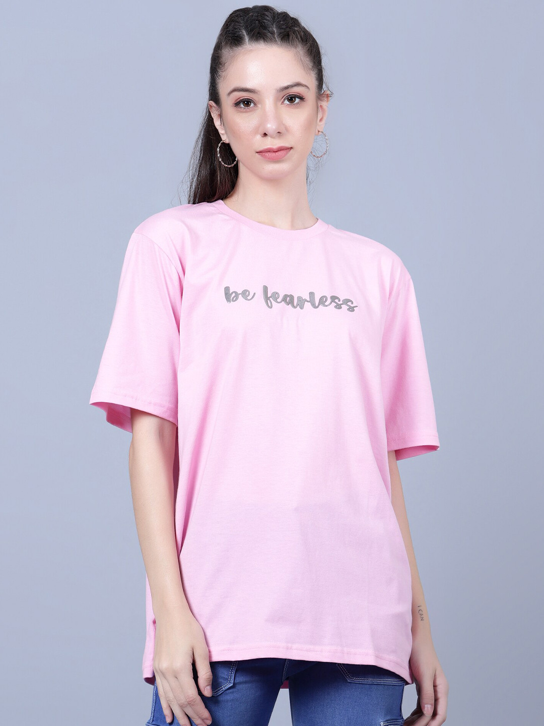Trenz Typography Printed Oversized T-shirt