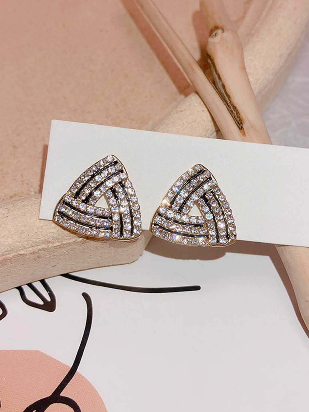 Shining Diva Fashion Gold-Plated Contemporary Studs Earrings