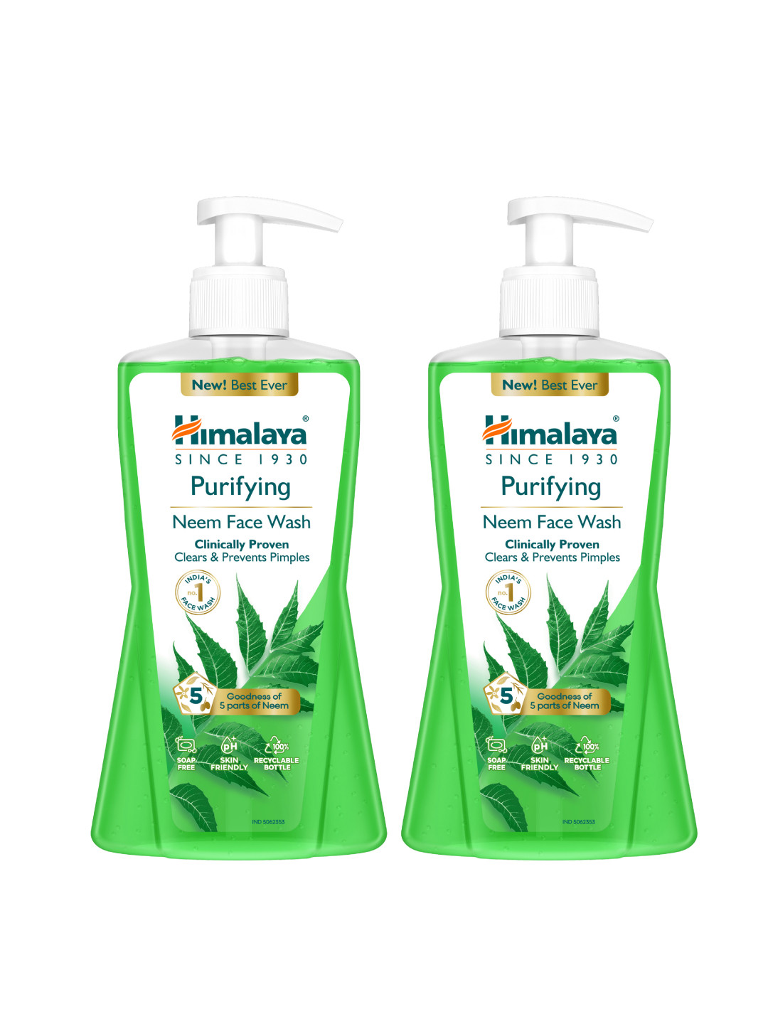 Himalaya Set of 2 Purifying Neem Face Wash with Neem & Turmeric - 400ml each