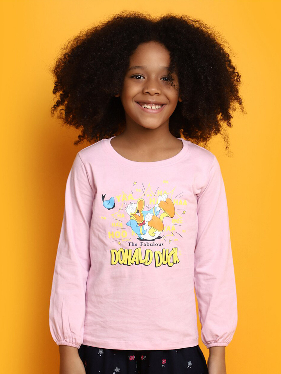 V-Mart Girls Donald Duck Printed Cotton T-shirt