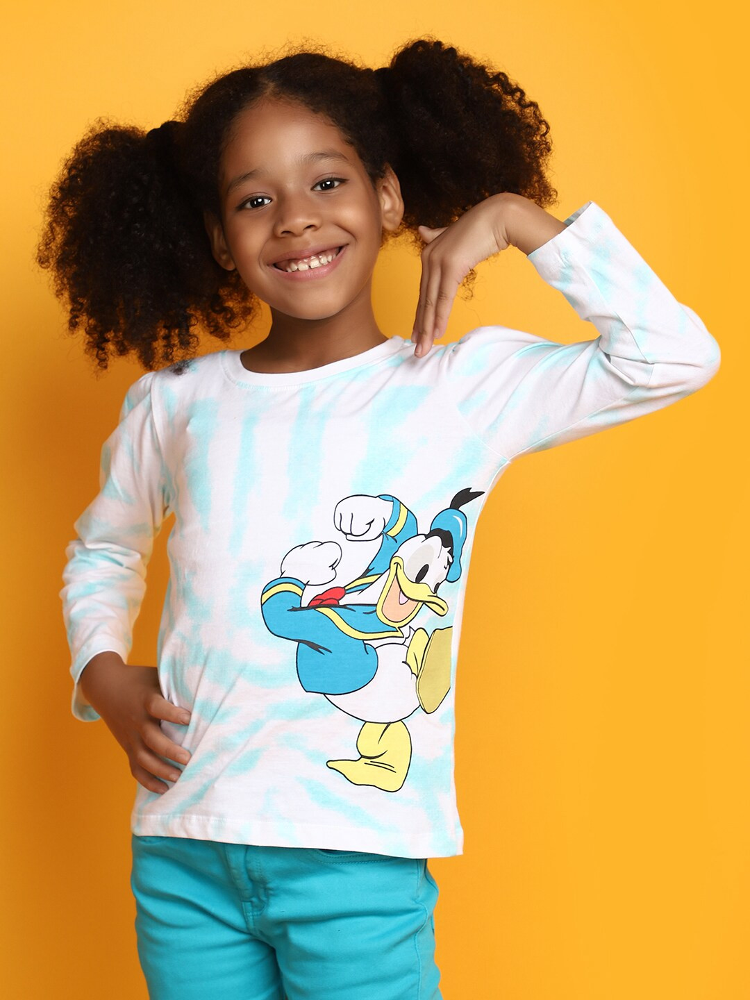 V-Mart Girls Donald Duck Printed Cotton T-shirt