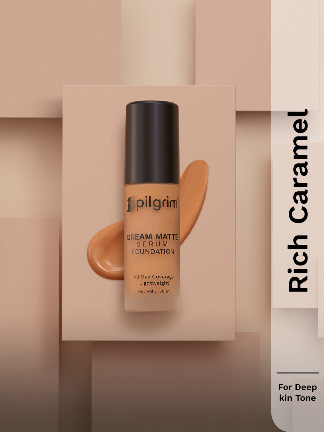 Pilgrim Dream Matte Serum Liquid Foundation - 30ml - Rich Caramel - 325