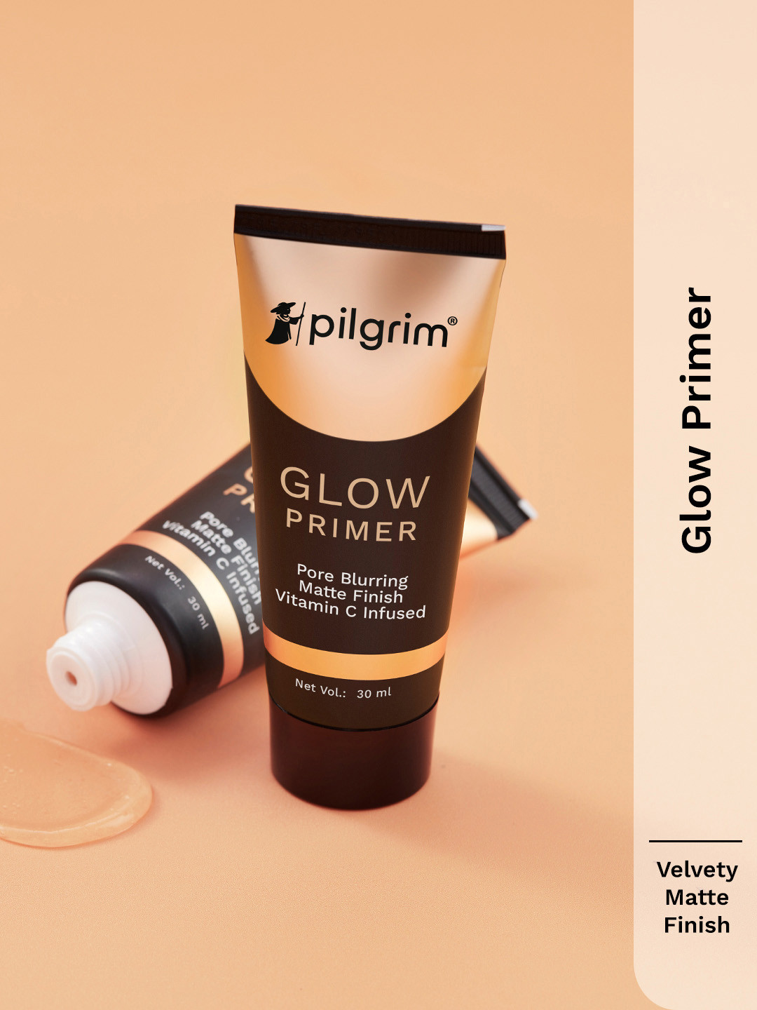 Pilgrim Lightweight Gel Based Velvety Matte Finish Glow Primer with Vit C+E Infused - 30ml